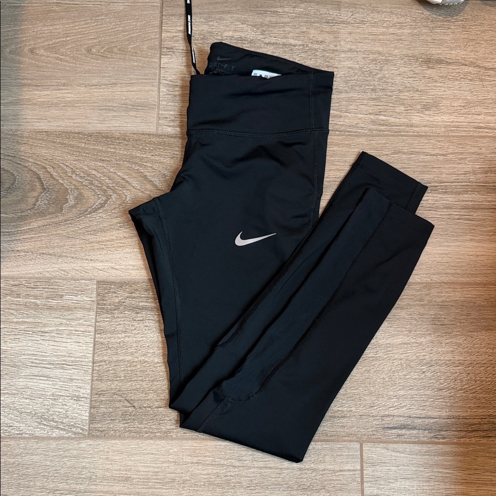 Nike Black Leggings with White Swoosh